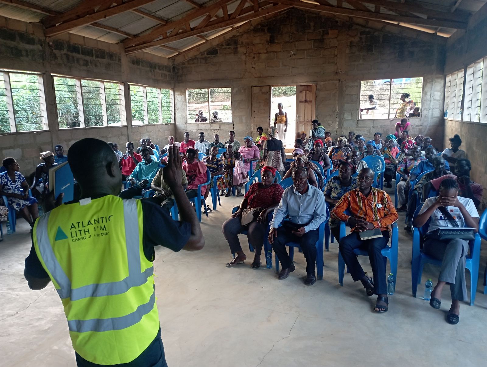 Project representative addressing catchment community members and local leaders